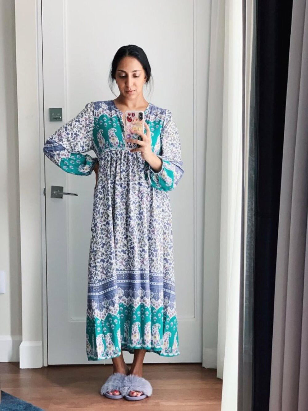Bohemian Floral Folk Dress Cottagecore